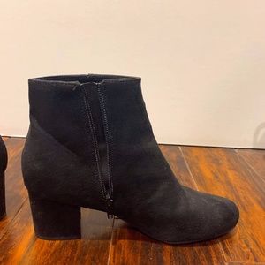 Black Suede Bootie Heels